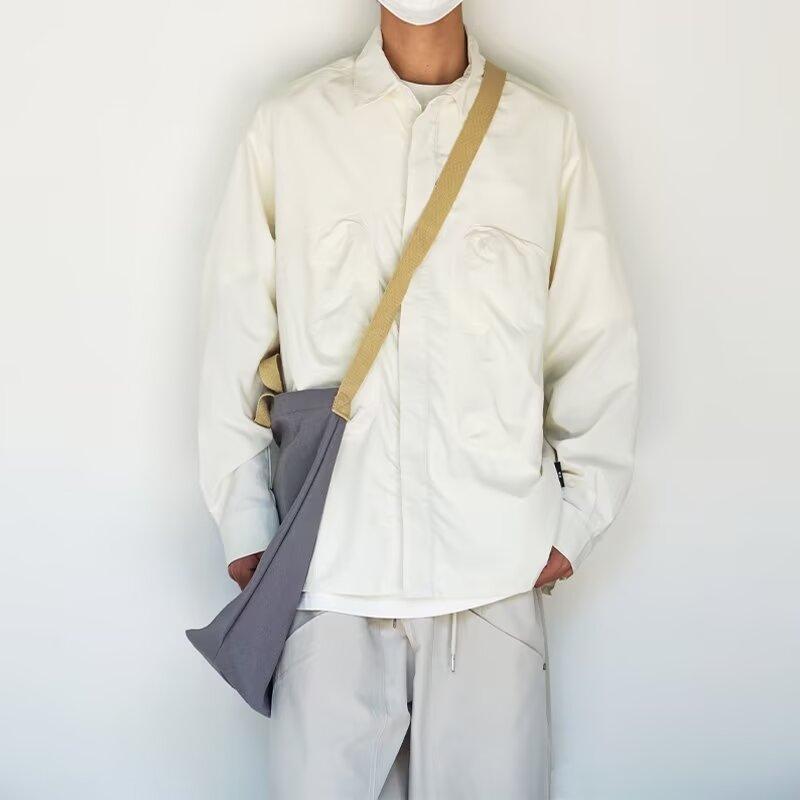 Workwear Shirt Men's Japanese-Style Retro Shirt Outerwear Top Youth Trendy Early Autumn Thin Loose Casual Jacket