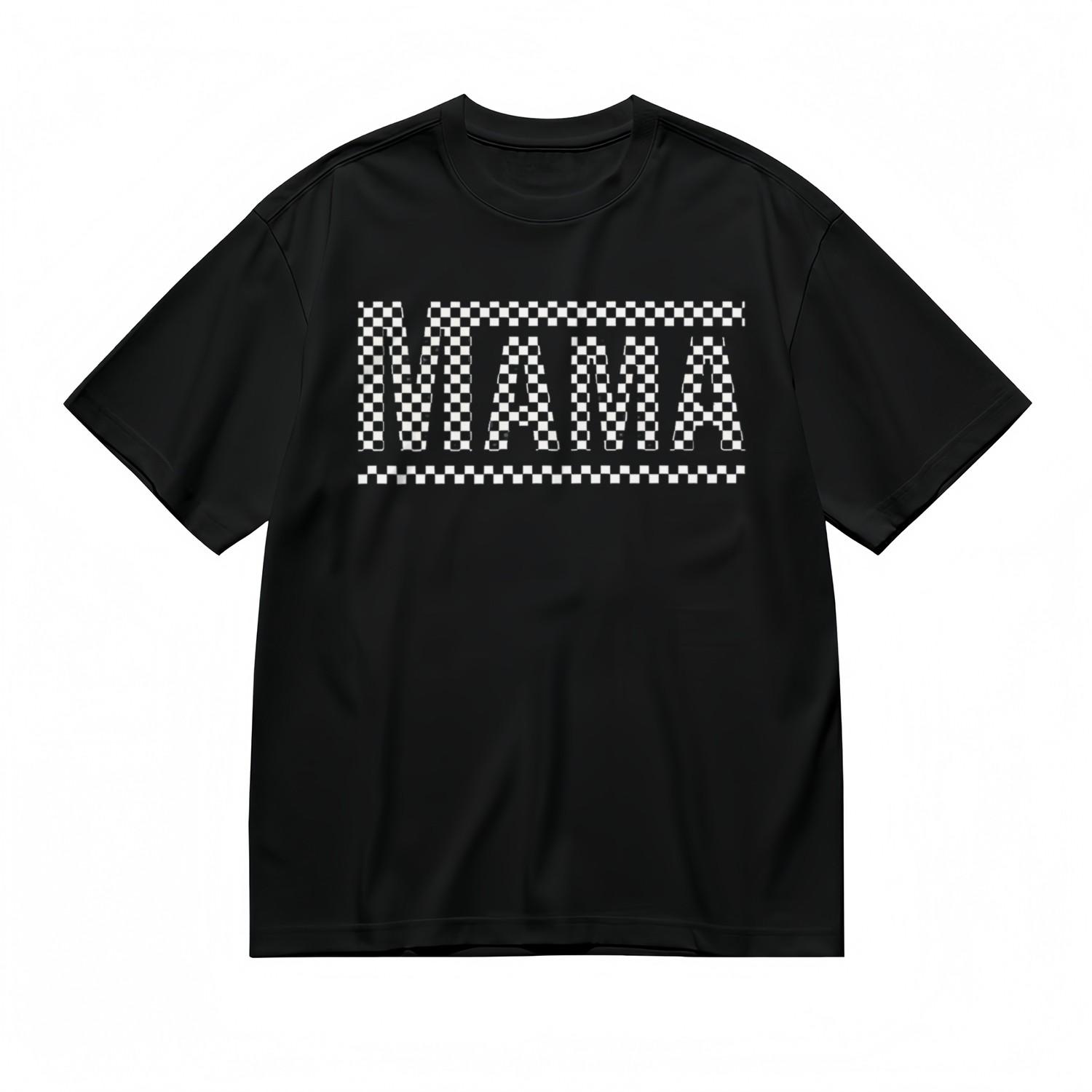 Men s Comfortable Soft Comfy Classic T-Shirt Mens Womens Tees Top Checkered Mama Printed Cotton Tee 3XL