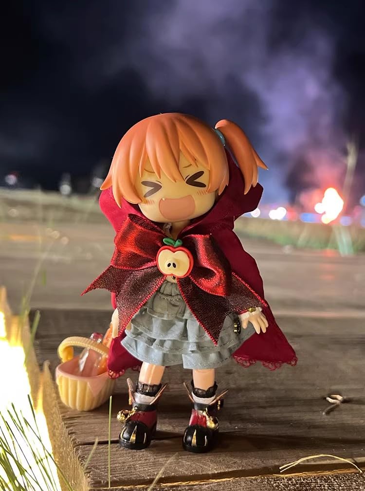 Obitsu 11 OB11 Size Costume for Obitsu Dolls Little Red Riding Hood and Big Bad Wolf Cosplay Costume with Wolf Cute Costume Red Riding (11cm Body),