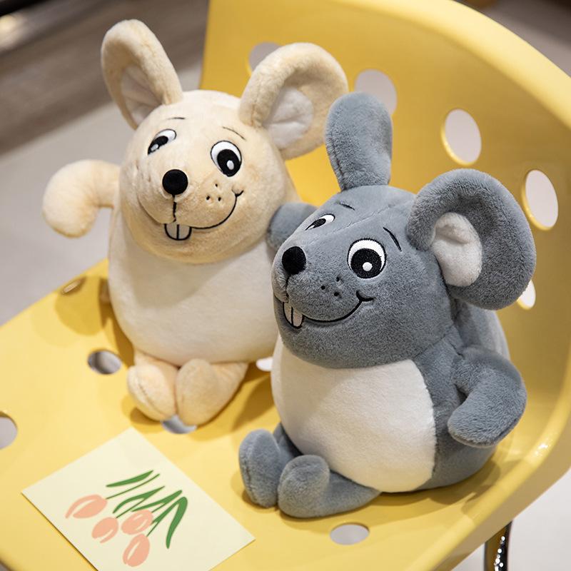 Simulation Cartoon Sitting Position Mouse Doll Plush Toy Doll Year of The Rat Zodiac Rat Rag Doll Children's Pillow Gift