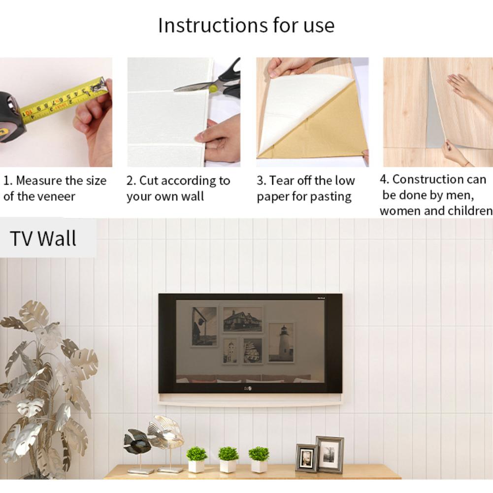 DIY 3D Wallpaper Walldecor Self Adhensive Waterproof 3D Brick Wall Stickers