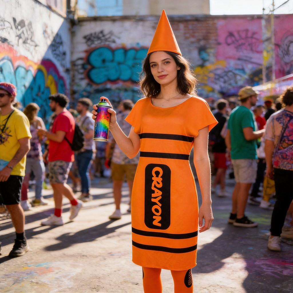 Buntstift Cosplay Kostüm Für Erwachsene Mit Polyesterstoff Für Halloween-Partys