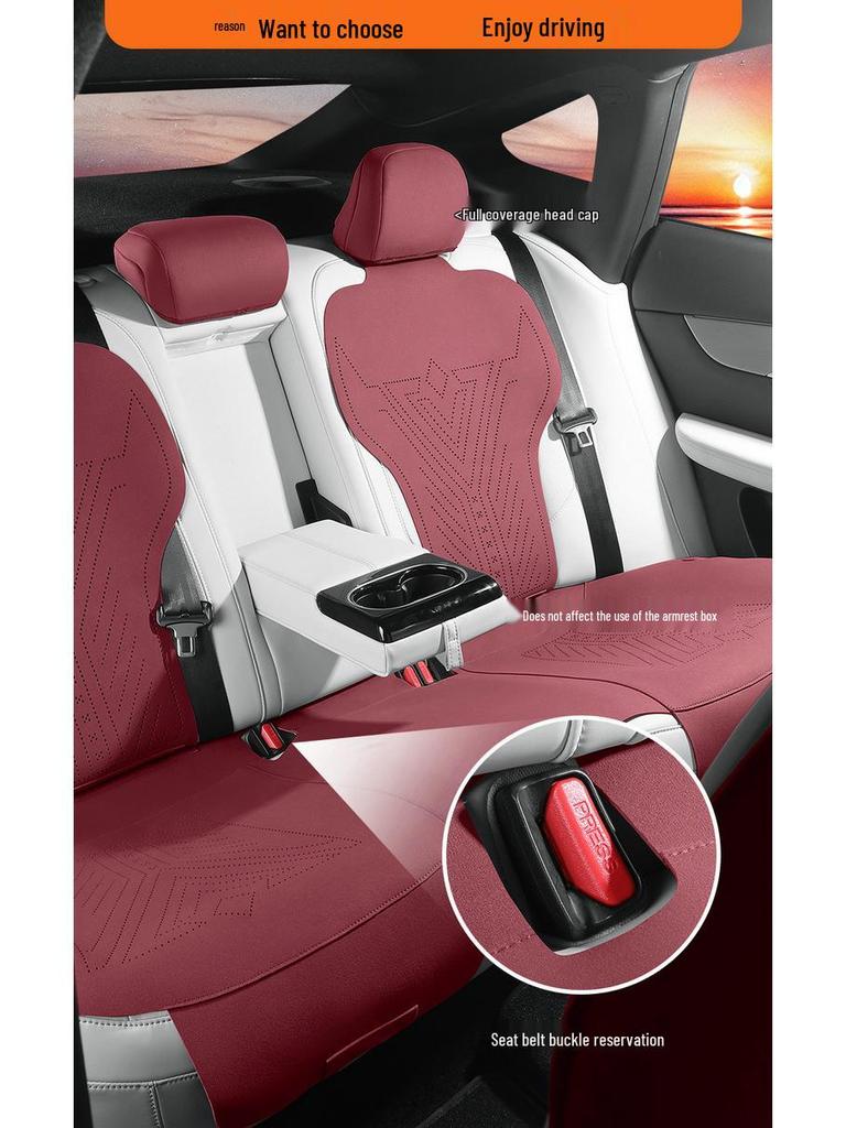 XPeng P7 Suede Car Seat Cover: Four-Season, Semi-Enclosed, Breathable Saddle Pad.