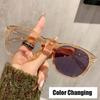 Unisex New Photochromic Glasses Outdoor Color-Changing Ordinary Glasses Outdoor Uv Blocking Blue Light Computer Glasses