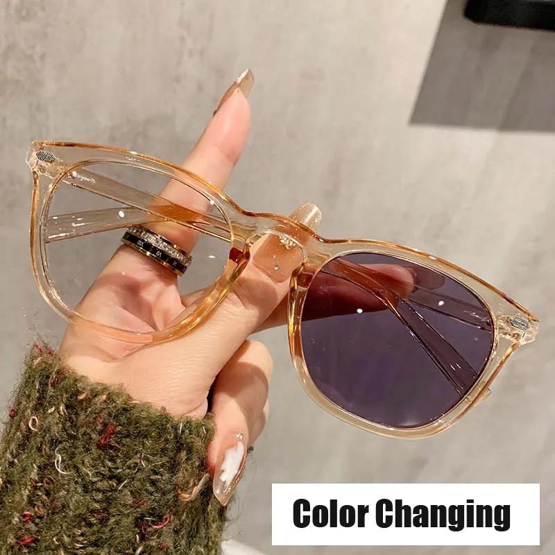 Men Women Vintage Photochromic Glasses Outdoor Discoloration Optical Spectacle Eyeglasses Blue Light Blocking Computer Glasses
