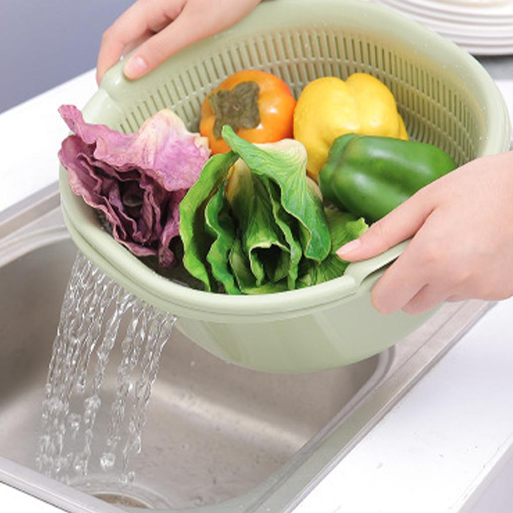 Multi-functional Kitchen Strainer Easy To And Clean Double-Layer Vegetable Washing Basket