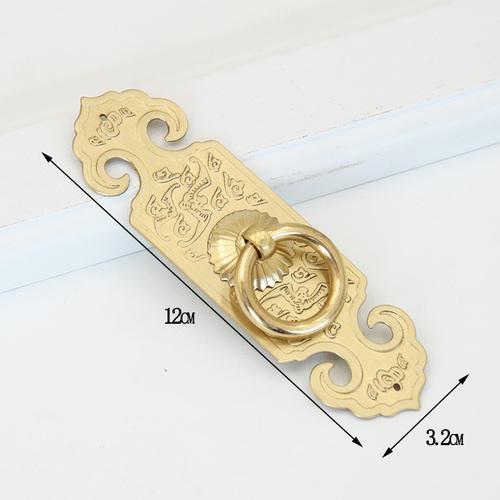 2 Pieces of Chinese Antique Furniture, Brass Surface Mounted Bookcase, Wardrobe, Cabinet Handle, Cabinet Door Hardware Handle