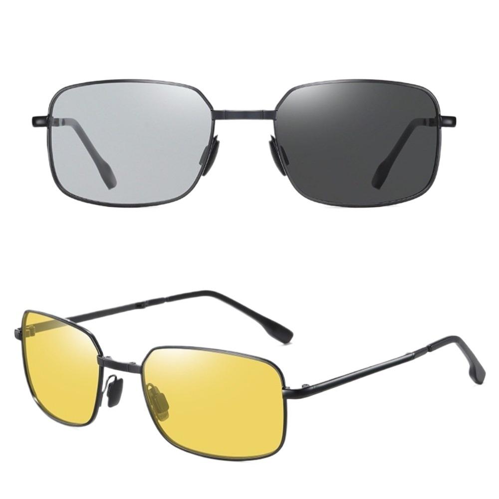 2PCS Pochromic Sunglasses Eyewear 2 In 1 for Women Men Pochromic Eyeglasses Night Vision Goggles