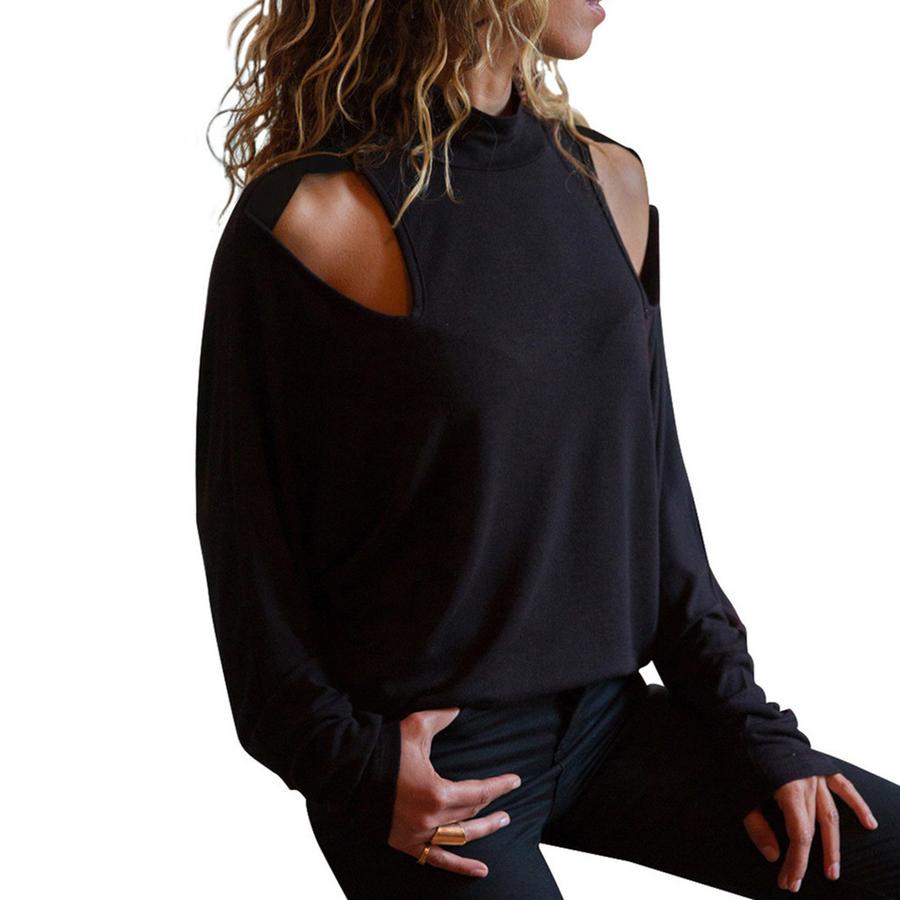 T-shirt Oversize à Manches Longues pour Femme, Pull à Col Rond, Manches Chauve-Souris Automne Hiver, Débardeur Décontracté