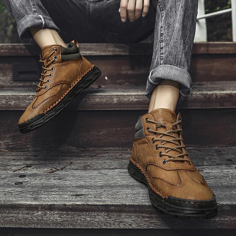 Large Size 39-48 Men's Shoes Leather Flats Outdoor Men Sneakers Breathable Male Casual Shoes