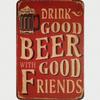 Vintage Beer Metal Sign 8x12 Inch for Bar Wall Decor