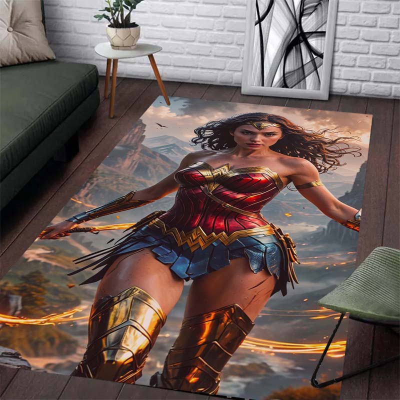 Wonder Woman Pattern Rug - Non-slip Kitchen & Outdoor Rug, Yoga Rug, Home & Bedroom Decor, Birthday Gift 60x90cm