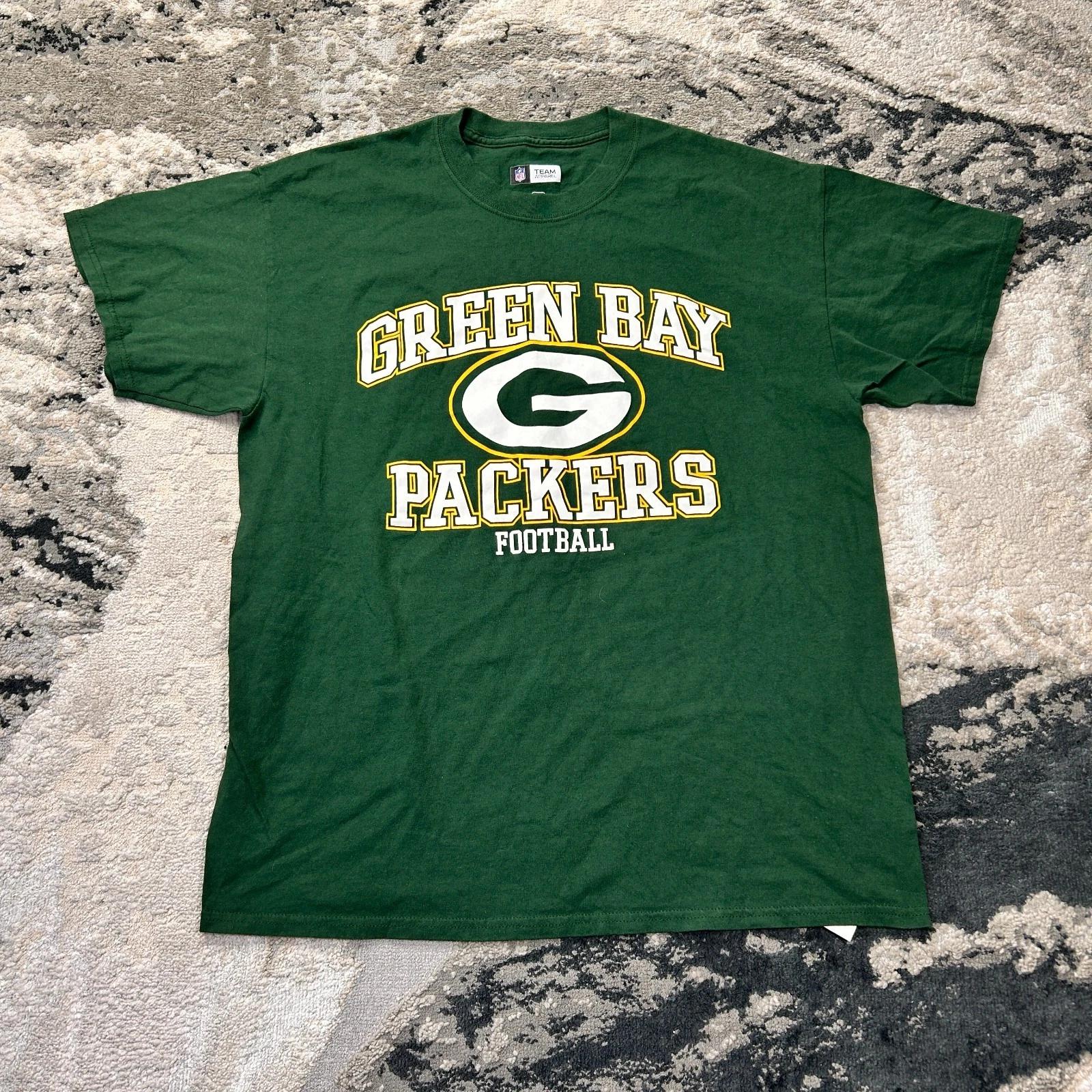Green Bay Packers T Shirt Mens Large Green Team Apparel Football NFL Cotton 2XL