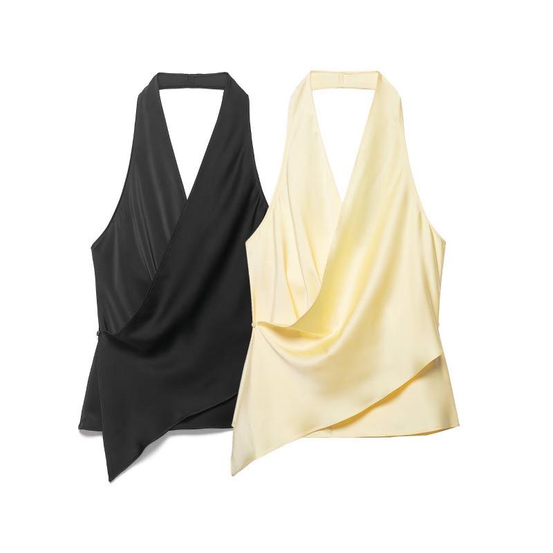 Top bustier en satin de soie mode euro-américain Printemps 2026