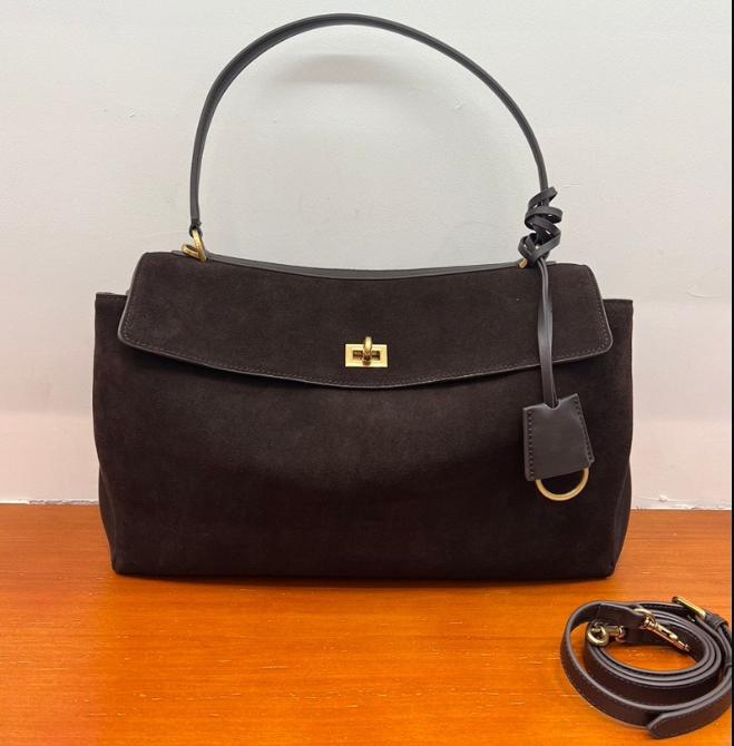 2025 New Genuine Leather Women's Bag Two-layer Cowhide Frosted Leather R-o-d-eo Casual Large Capacity Bag