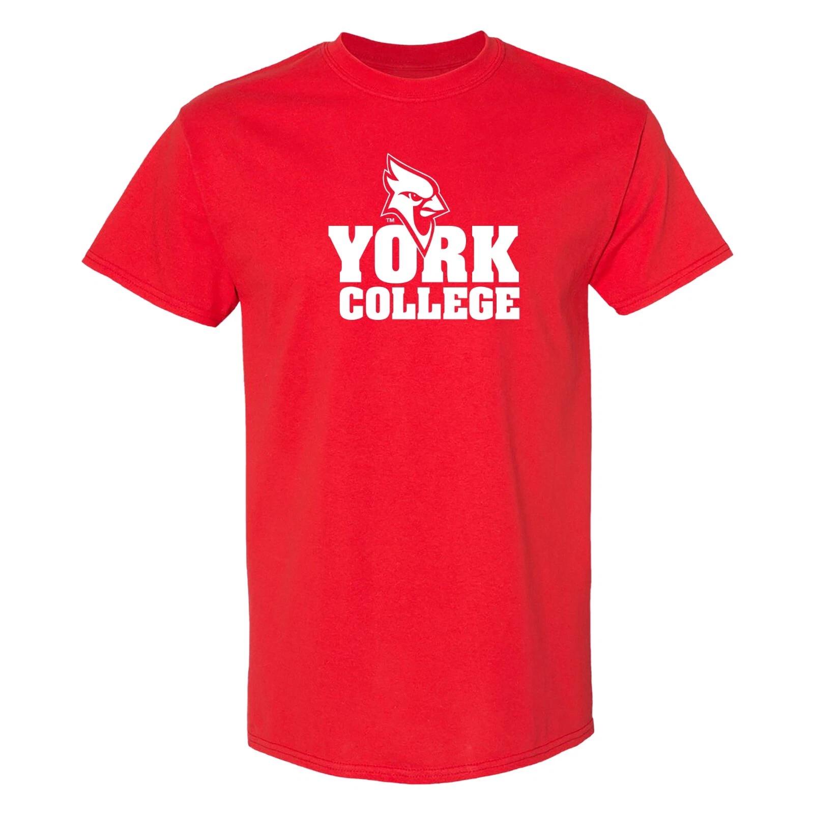 York College Cardinals Basic Block T-Shirt - Red M