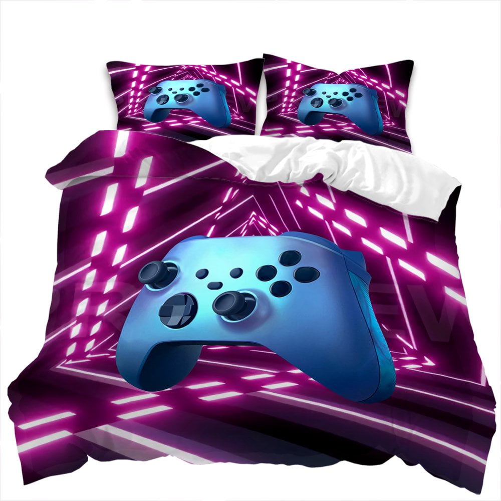 3D Gaming Bedding Set, Game Controller, Down Duvet and Pillowcase, Gamer's Quilt Cover DE135 * 200 Luxury Soft Home Textile
