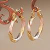 Three color twisted enamel earrings for women's jewelry