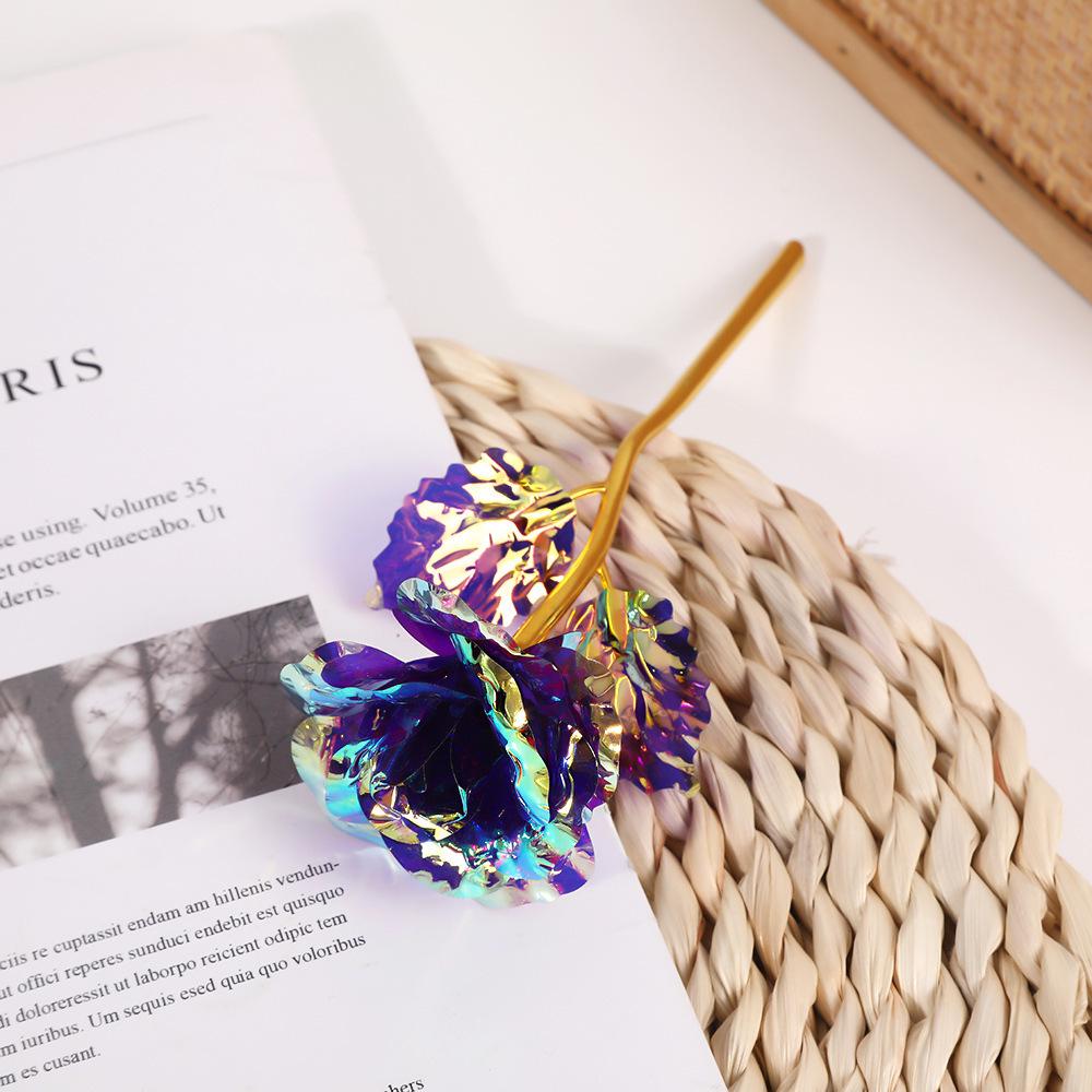 520 Chinesischer Valentinstag 24K Goldene Rose Geschenkbox mit leuchtender Goldfolienrose