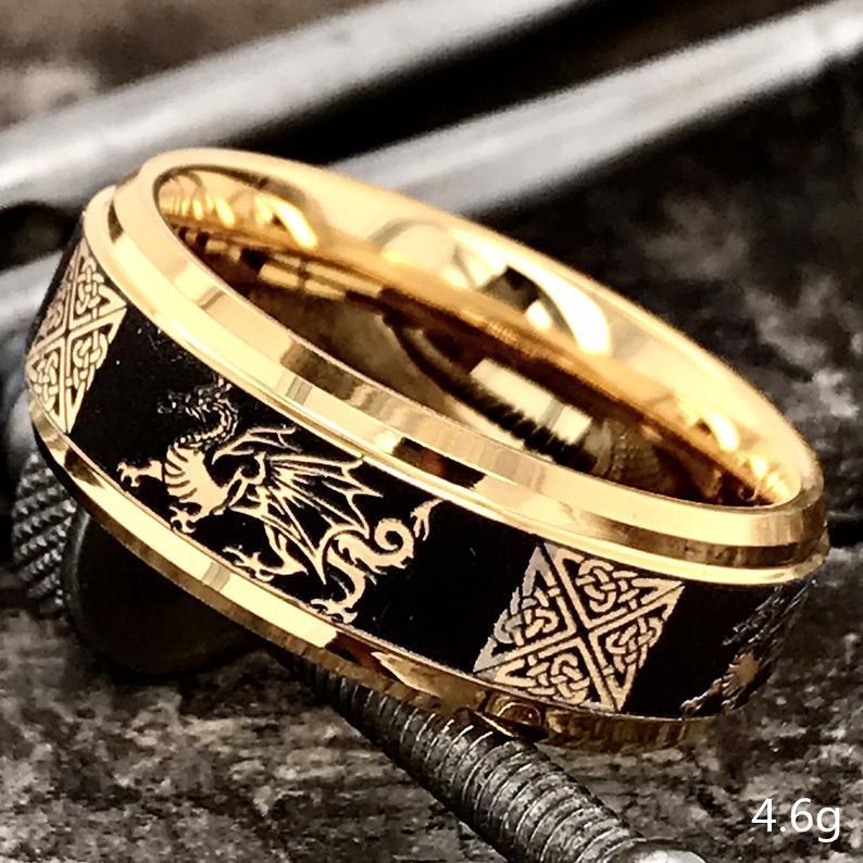 

2021 New Arrival Men s Ring Fashion Black Gold Two-color Animal Pattern Male Business Gift Luxury for Men Wholesale 12