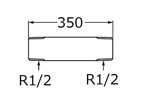 SANEI Stainless Steel Water Supply Pipe, Nominal 13, Length 350mm, VS22-62-13X350