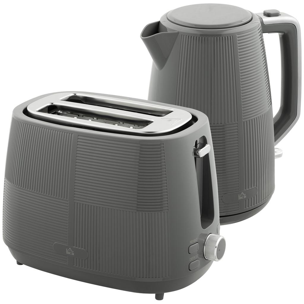 Kettle and Toaster Set, 1.7L 3000W Fast Boil Kettle & 2 Slice Toaster Kitchen Set with 7 Level Browning Controls, Defrost, Reheat