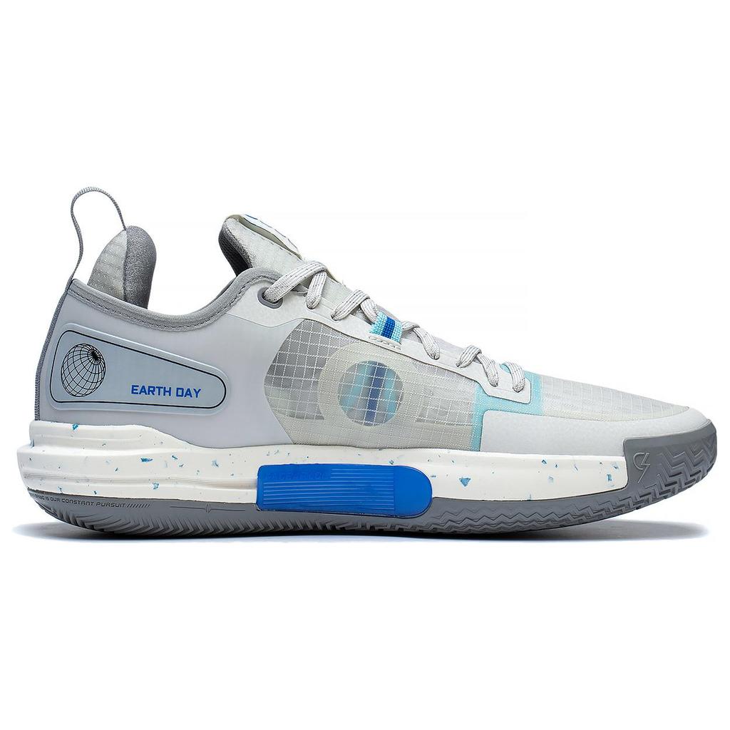 New LiNing Speed 9 Premium PRM Anti Slip Wear Resistant Low Top Basketball Shoes Men's Gray Blue ABAT023-3