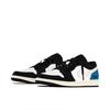Jordan Air Jordan 1 Abrasion Resistant Low Top Vintage Basketball Shoes Men's Black White Blue 553558-081(Team173-)