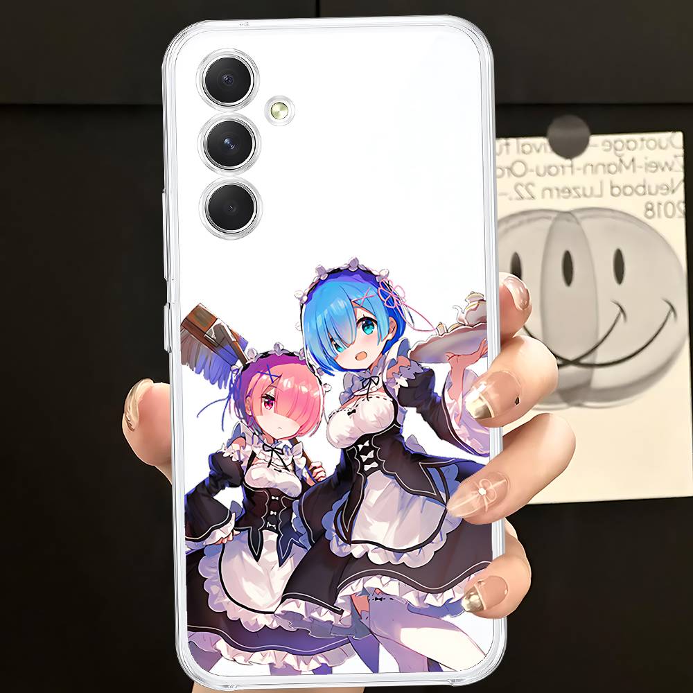Anime RE ZERO Ram Rem Phone Case For Samsung Galaxy S21 S22 S23 S24 S25ULTRA FE Ultra Plus5G A52S Transparent Cover