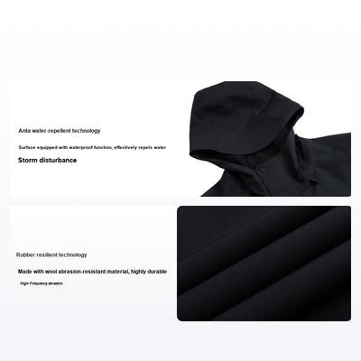 Casaco Outdoor com Capuz à Prova de Vento, Impermeável e Respirável Water Shell TD Earth Shell 2.0 Masculino Jaqueta Preto 952437617-7