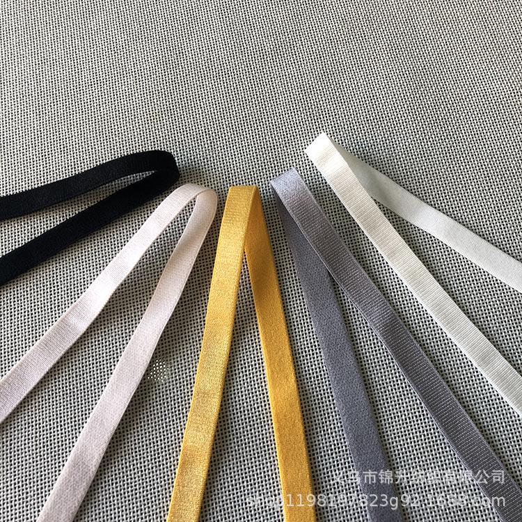 

1 см Экологичная нейлоновая блестящая эластичная лента - Бархатная бретелька для бюстгальтера с 08 крючком 1CM Nylon Fuzzy Strap*Black