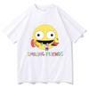 Fun Smiling Friend Cartoon Printed Tshirt Summer Cotton Unisexs and Womens Tshirt Highquality Pure Cotton Casual Tshirt