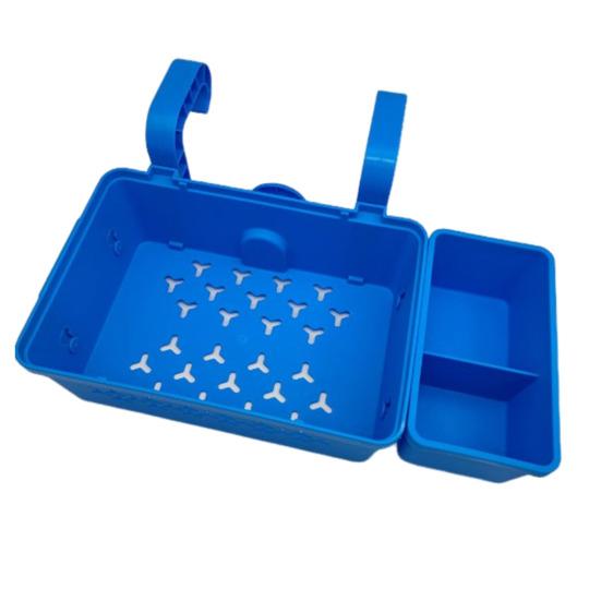 Cesto Portaoggetti da Bordo Piscina con Portabicchieri Grande Capacità Design Vuoto Porta Giocattoli per Piscina Fuoriterra Versatile Organizzatore Portaoggetti