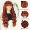 Long Auburn Wigs with Bangs Long Wavy Wigs for Women 26 Inch Copper Red Middle Part Copper Wavy Wig Natural Looking Synthetic Auburn Long Wig