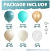 Sea Blue Balloon Chain Wreath Arch Package, Vintage Morandi Balloon Wedding Birthday Party Decoration Props