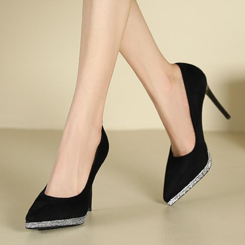 Fashion 2025 Women 10cm High Heels Wedding Pumps Lady Pointed Toe Brown Classic Valentine Heels Scarpins Office Stripper Shoes