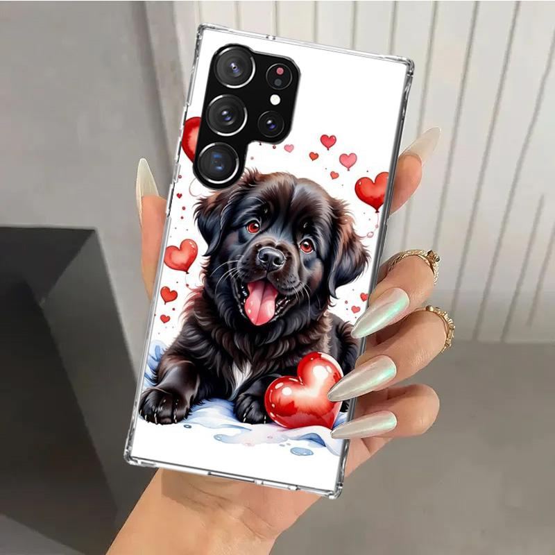 Lovely Puppy Heart Dogs Phone Case for Samsung Galaxy S26 S24 S23 Ultra S25 Edge S22 S21 Plus S20 FE + Soft Print Shell Funda Ga