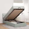 VidaXL Ottoman Bed Frame and Mattress Light Grey 100x200 Cm Velvet, Bed Frame, Upholstered Bed Frame, Bed Frame 3311825