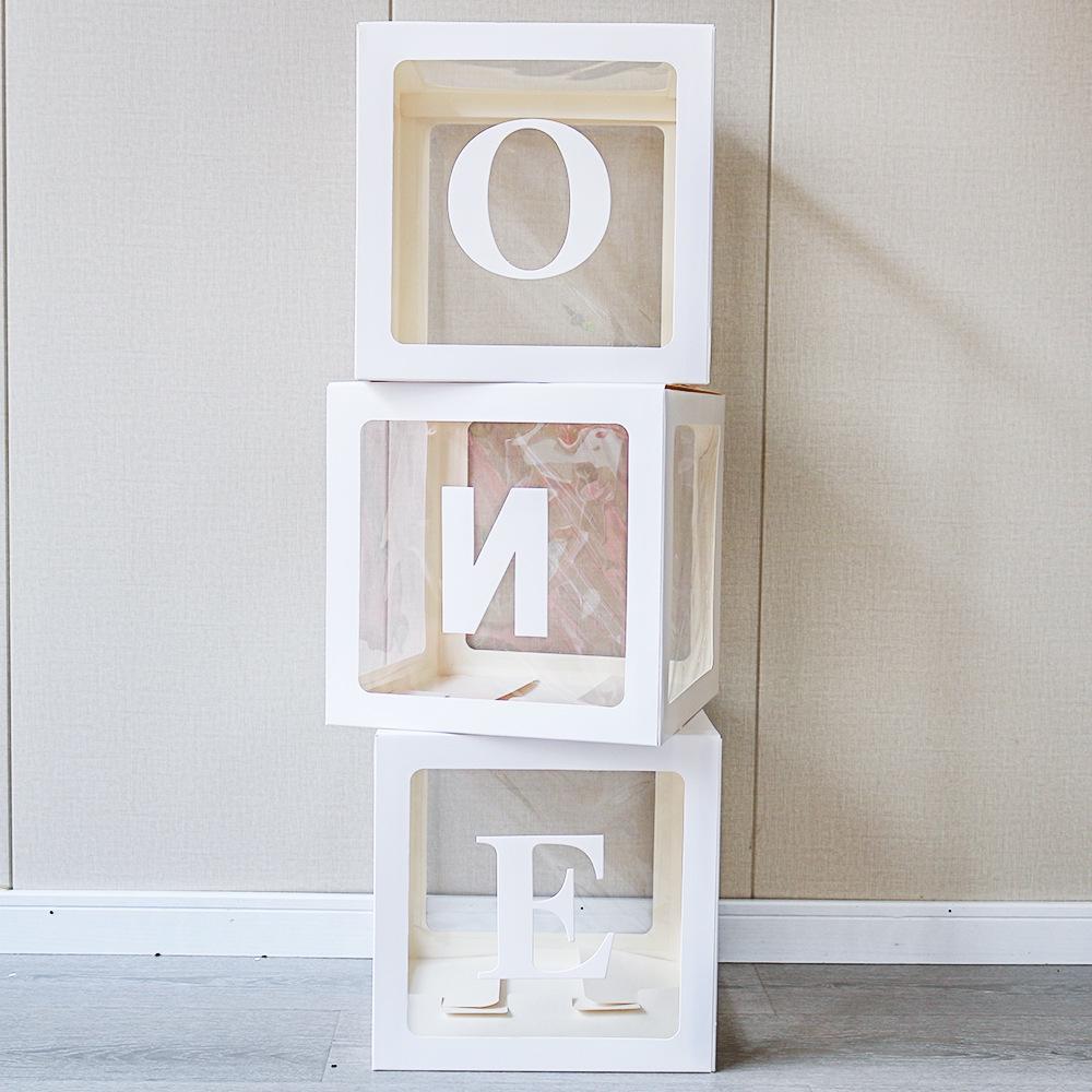 Clear Box Balloon Decoration: 26 Letters LOVE & BABY - Ideal for Birthdays, Graduations, Weddings