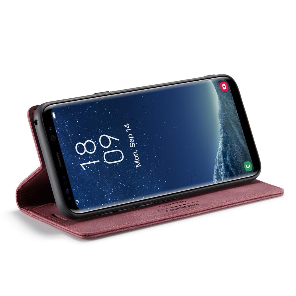 For Samsung Galaxy S8+ Wallet Case AUTSPACE A01 Leather Stand Cover with RFID Blocking Card Holder