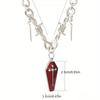 Hip Hop Punk Coffin Cross Sword Thorn Necklace, Retro Fashion Accessory, Ideal Holiday Gift for Christmas Halloween New Year