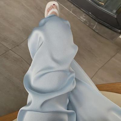 Women's 2023 Summer Acetate Ice Silk Wide-Leg High-Waist Casual Pants
