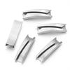 5pcs Stainless Steel Slider Curved Tube Beads Flat Leather Cord Spacer Tubes Bead For DIY Jewelry Making Bracelet Accessories