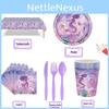 Enchanting Mermaid Theme Party Paper Plates Set For Children's Birthday