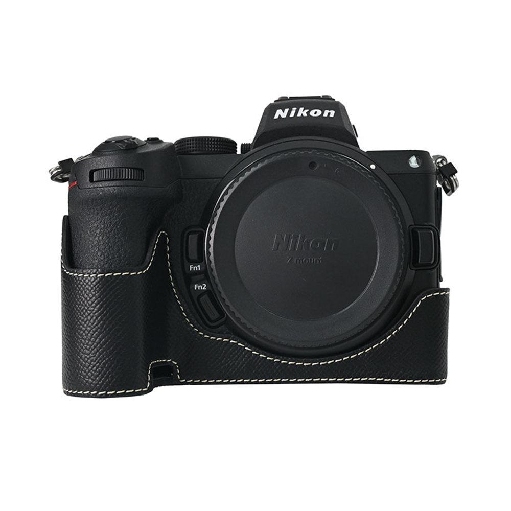 Palm Print PU Leather Camera Half Case for Nikon Z6II Z7II Z5 Battery Opening Bottom Body Cover