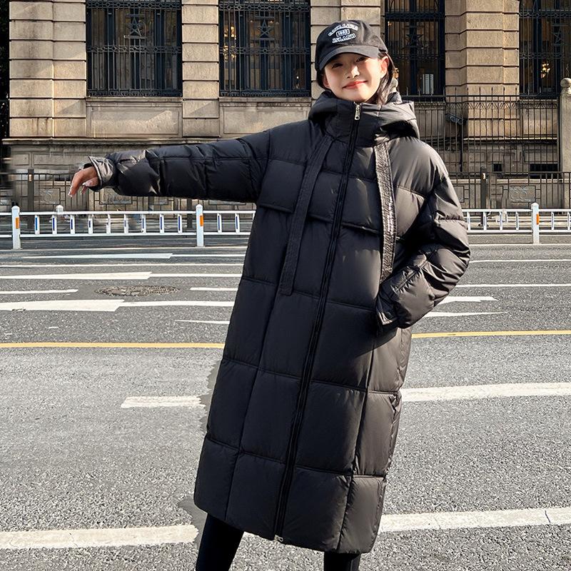 Outdoor must-have Korean version of hooded streamer long down cotton women's winter loose thickened warm jacket jacket