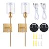 Luxury Gold Wall Light Touch Control Dimmable LED Wall Sconce Rechargeable Wall Lamp with 3000K