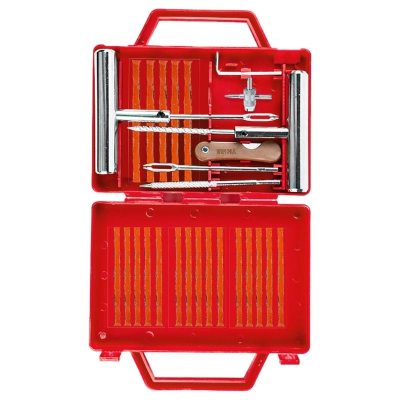 

Удобный набор инструментов для ремонта шин, подходящий для автомобилей, грузовиков, мотоциклов, удобно хранится в переносном ящике