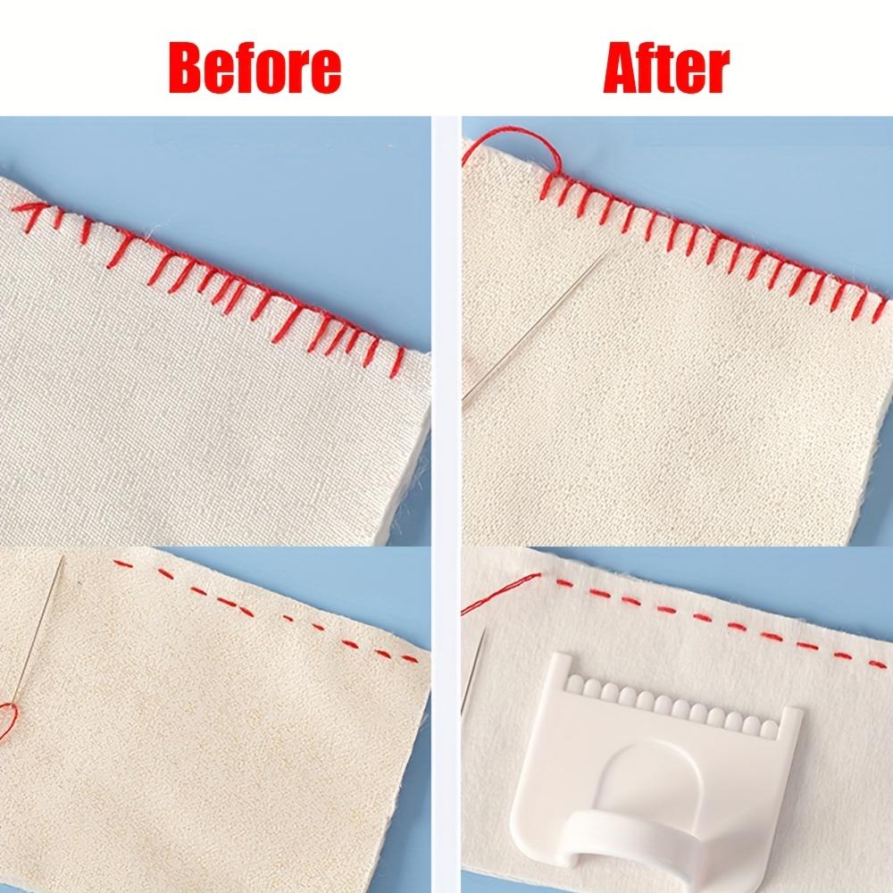 Multi-Functional Hand Stitching Tool, Plastic Overlock Sewing Aid with 4mm & 3mm Intervals & Thimble Function, Easy-Grip Design