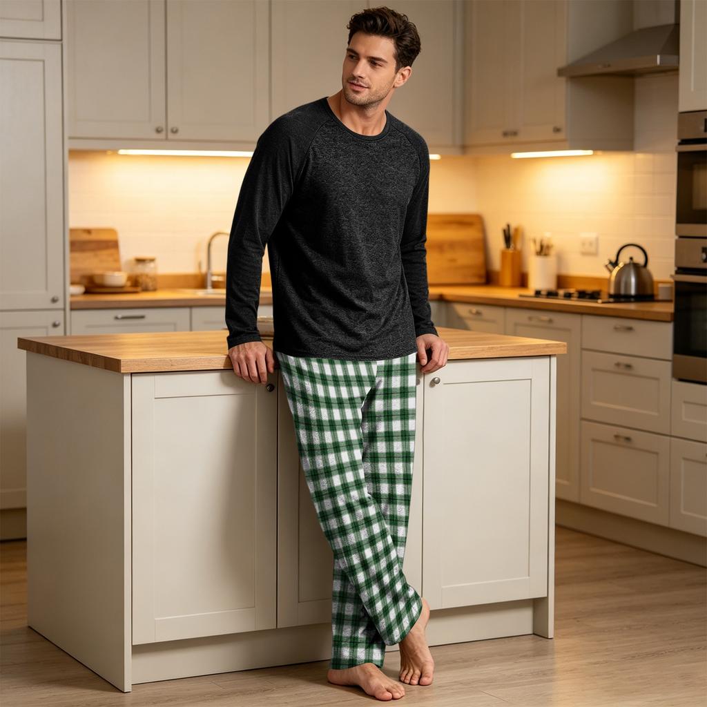 Men's Long Sleeve Pajama Set for Sleep and - Comfortable Nightwear for Relaxation